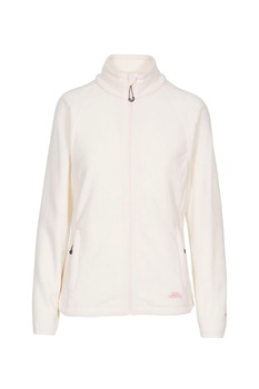 Trespass, Bluza din material fleece cu fermoar si guler mediu Nonstop, Crem Trespass, Bluza din material fleece cu fermoar si guler mediu Nonstop, Crem