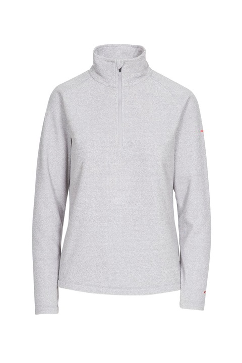 Trespass, Bluza sport din fleece cu fenta cu fermoar Meadows, Gri deschis melange, M