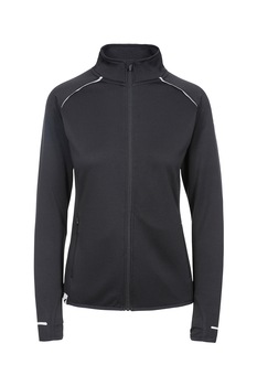 Trespass, Jacheta cu detalii reflectorizante si fermoar, pentru fitness Evie, Negru Trespass, Jacheta cu detalii reflectorizante si fermoar, pentru fitness Evie, Negru