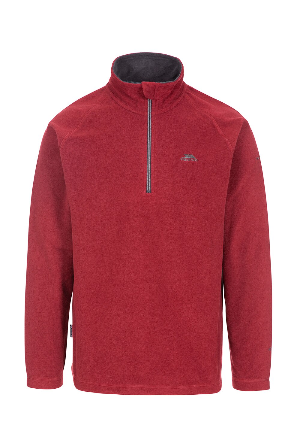 Trespass, Bluza sport din material microfleece cu fenta cu fermoar Blackford, Rosu inchis