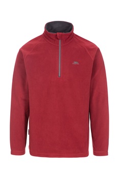 Trespass, Bluza sport din material microfleece cu fenta cu fermoar Blackford, Rosu inchis Trespass, Bluza sport din material microfleece cu fenta cu fermoar Blackford, Rosu inchis