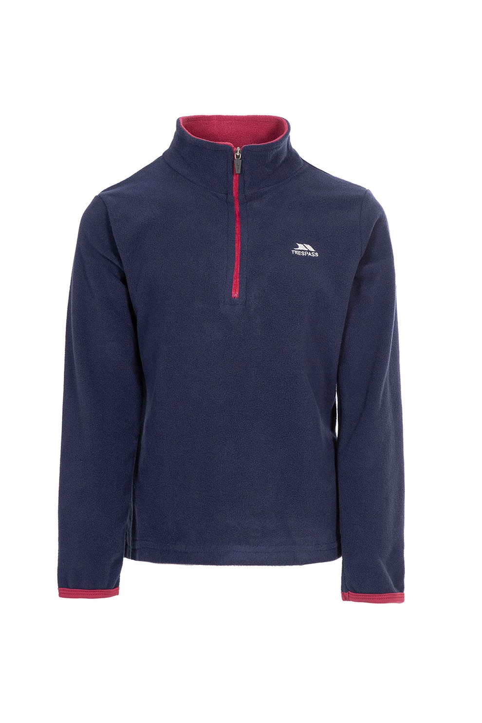 Trespass, Bluza sport din material fleece cu fermoar scurt Sybil, Bleumarin