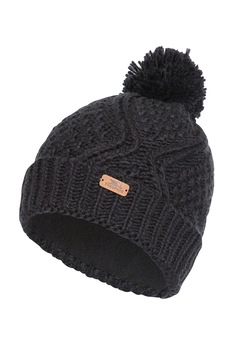 Trespass, Caciula cu aplicatie logo si ciucure Zyra, Negru Trespass, Caciula cu aplicatie logo si ciucure Zyra, Negru