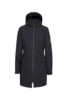 Trespass, Jacheta impermeabila cu design lung, pentru drumetii Maria, Negru Trespass, Jacheta impermeabila cu design lung, pentru drumetii Maria, Negru