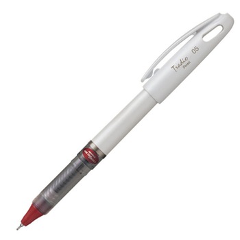 Roller cu gel Pentel Tradio, fara mecanism, 0.5 mm, corp Alb, scris Rosu Roller cu gel Pentel Tradio, fara mecanism, 0.5 mm, corp Alb, scris Rosu