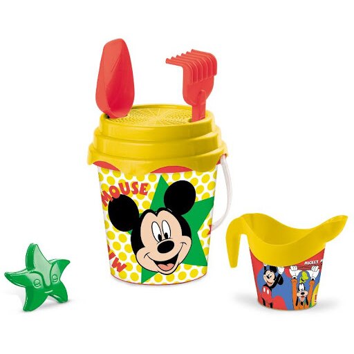 Set Mondo Galetusa 17cm cu accesorii pentru nisip si stropitoare, Mickey Mouse