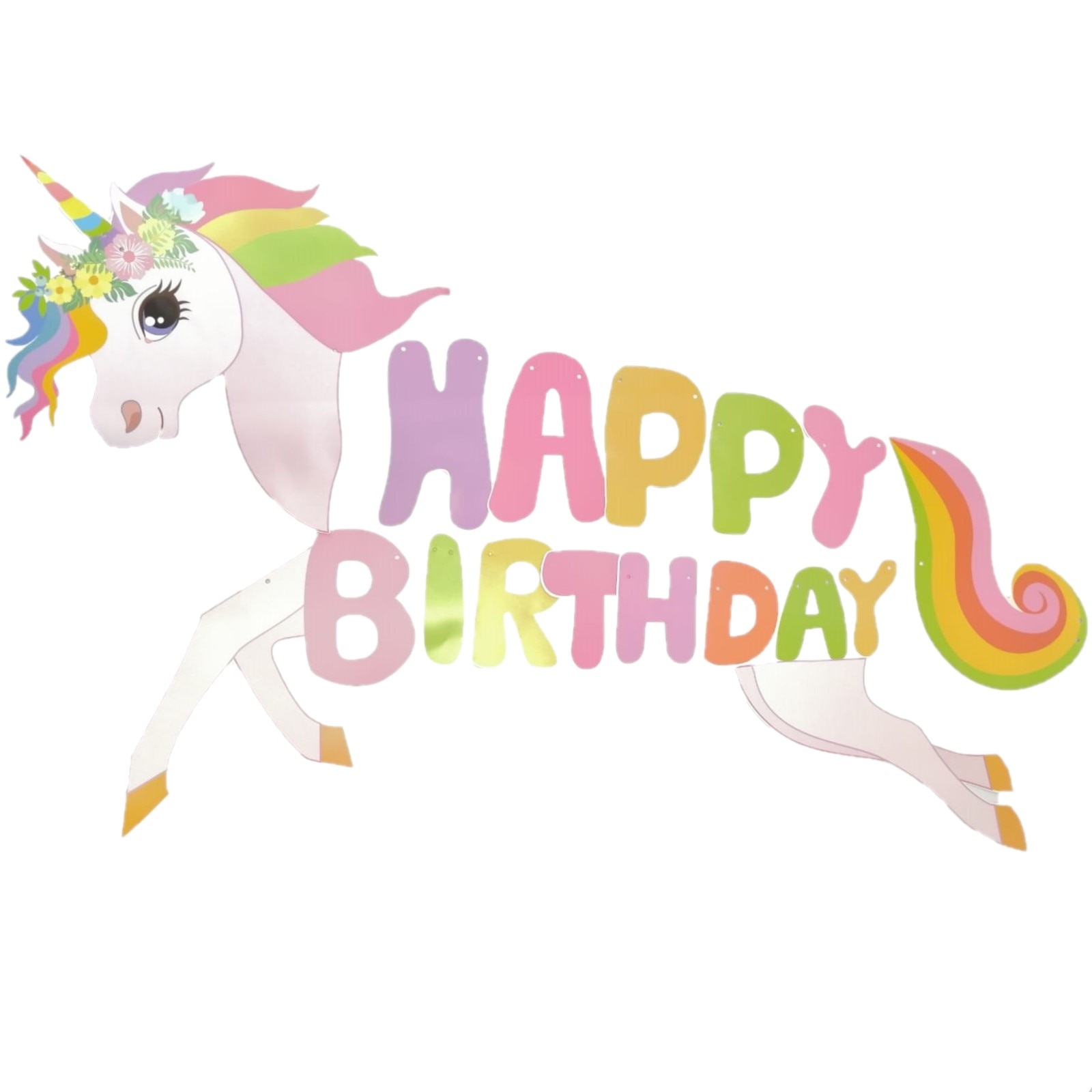 Ghirlanda / banner Happy Birthday unicorn 100 x 70cm 5948882230595