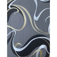 Tapet modern cu model lini in zig zag auriu cu negru ideal in camere de tineret vinil compact extralavabil 10105-15 marimea 0.53cm x 10m
