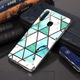 Husa pentru Samsung Galaxy A20S TPU Marble Pattern white-cyan