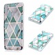 Husa pentru Samsung Galaxy A20S TPU Marble Pattern white-cyan