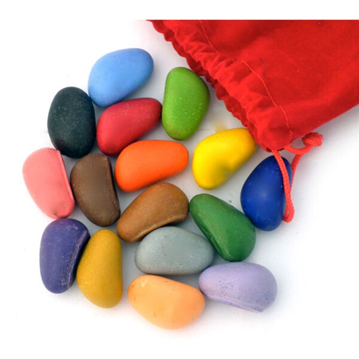 Crayon Rocks, Set 16 cerate pietricele in forma de pietricele, pentru corectarea prinderii tripod la prescolari si scolari, Crayon Rocks