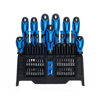 Set surubelnite Tagred cu suport, biti si magnetizor, 50 piese, albastru/negru Set surubelnite Tagred cu suport, biti si magnetizor, 50 piese, albastru/negru