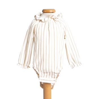 Body Ada Rose , crem cu fir auriu , 3-6 luni , guler usor incretit Body Ada Rose , crem cu fir auriu , 3-6 luni , guler usor incretit