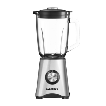 Blender Albatros BM703A, 700 W, 2 viteze, Functie Pulse, Vas sticla 1,5L, Inox Blender Albatros BM703A, 700 W, 2 viteze, Functie Pulse, Vas sticla 1,5L, Inox