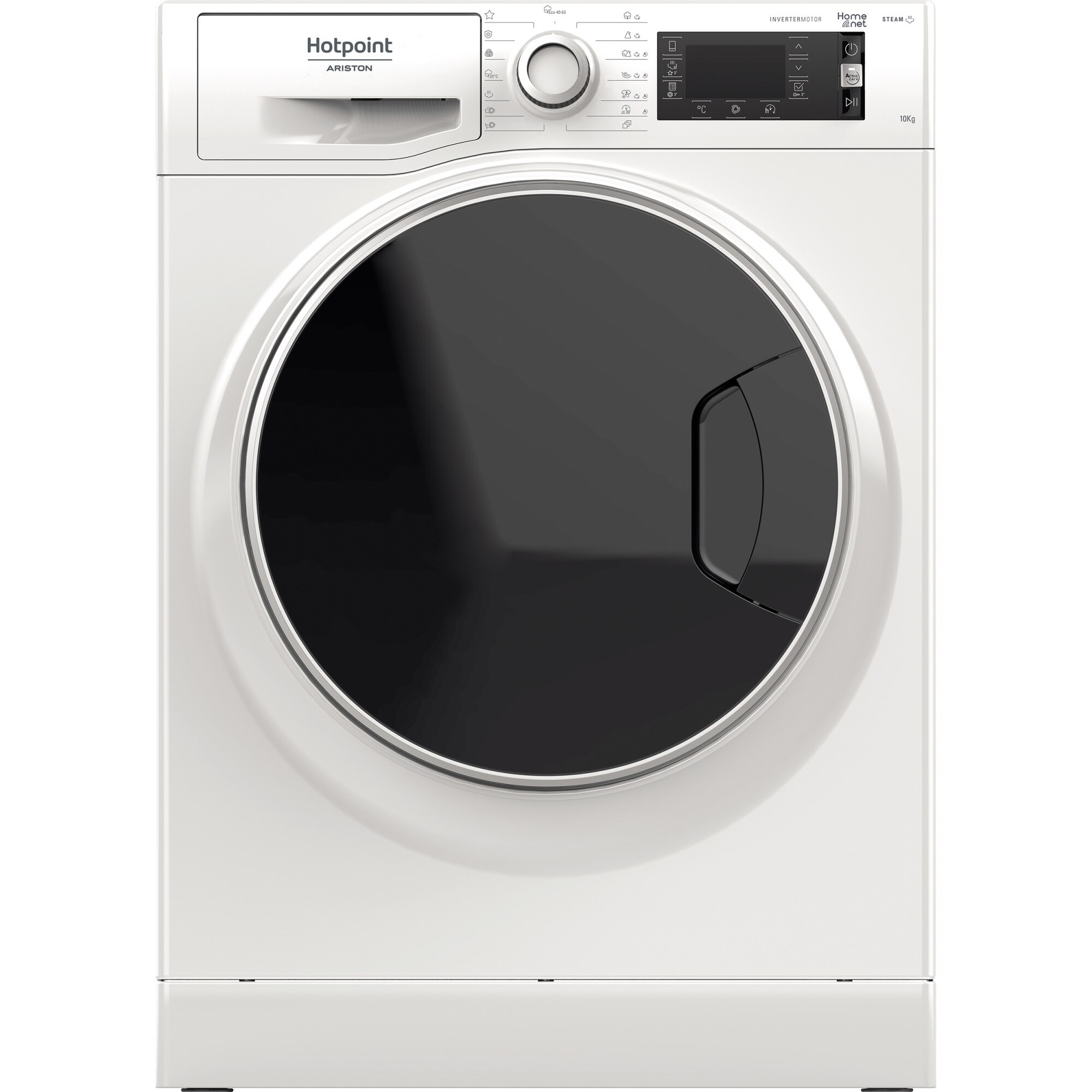 Masina de spalat rufe Hotpoint NLCD10448WDAWEUN, 10kg, 1400 rpm, Clasa B, Steam Refresh, Steam Hygiene, Motor Inverter, Display LCD, XAlb