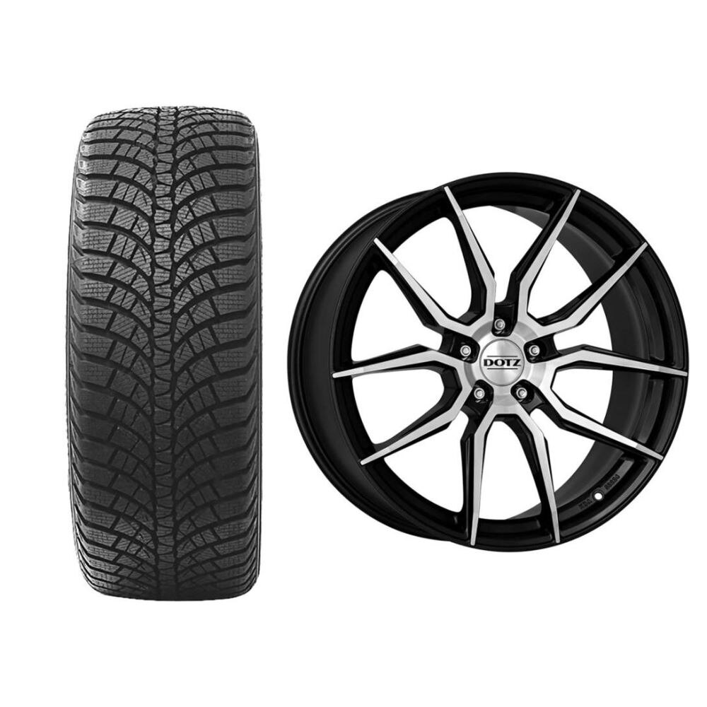 Roata completa Mazda 6 janta aliaj Dotz Misano Dark 7.5x17 + anvelopa iarna Kumho WP71 225/55R17 101V + Senzor presiune ALCAR