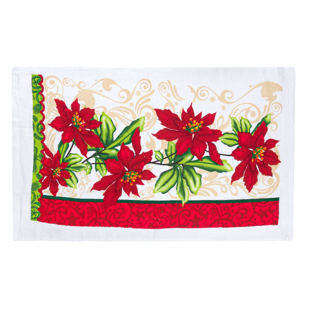 Prosop de bucatarie, Zola®, pentru sarbatori, model floral, 60 x35 cm