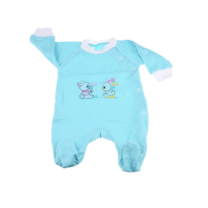 Salopeta cu maneca lunga pentru copii Pifou Model 16 SPCP-2, Turcoaz, 50 cm