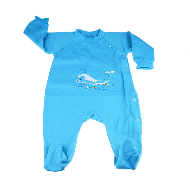 Salopeta cu maneca lunga pentru baieti Pifou Model 16 SPCP-8, Albastru, 68 cm