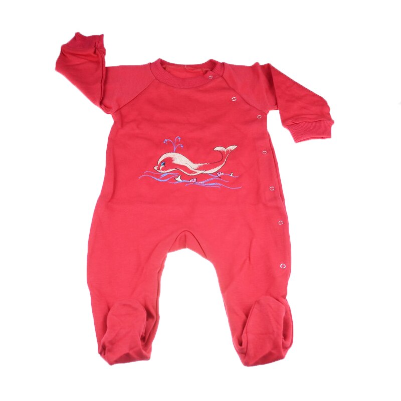 Salopeta cu maneca lunga pentru copii Pifou Model 16 SPCP-7, Rosu, 68 cm