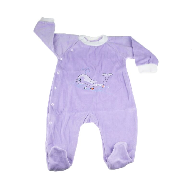 Salopeta cu maneca lunga pentru fete Pifou Model 16 SPCP-9, Mov, 68 cm