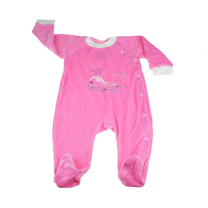 Salopeta cu maneca lunga pentru fete Pifou Model 16 SPCP-10, Roz, 56 cm