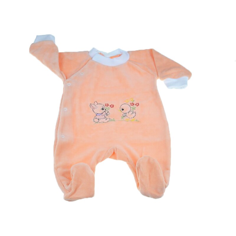 Salopeta cu maneca lunga pentru fete Pifou Model 16 SPCP-15, Coral, 56 cm