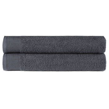 Set 2 prosoape de baie vidaXL, Bumbac, 70 x 140 cm, Gri Set 2 prosoape de baie vidaXL, Bumbac, 70 x 140 cm, Gri