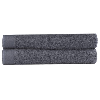 Set 2 prosoape de baie vidaXL, Bumbac, 100 x 150 cm, Gri Set 2 prosoape de baie vidaXL, Bumbac, 100 x 150 cm, Gri