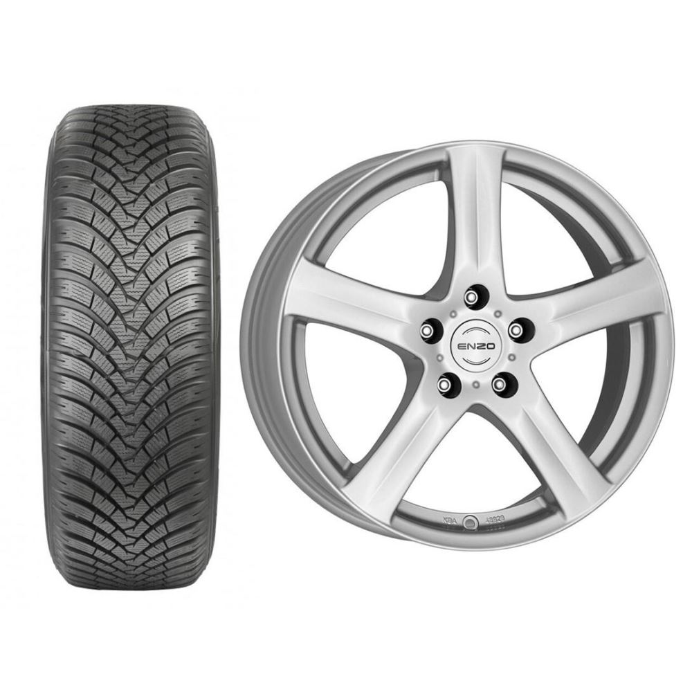 Roata completa Leon, Octavia, Golf, Jetta, Caddy janta aliaj Enzo G 6x15 + anvelopa iarna Falken HS01 195/65R15 91T