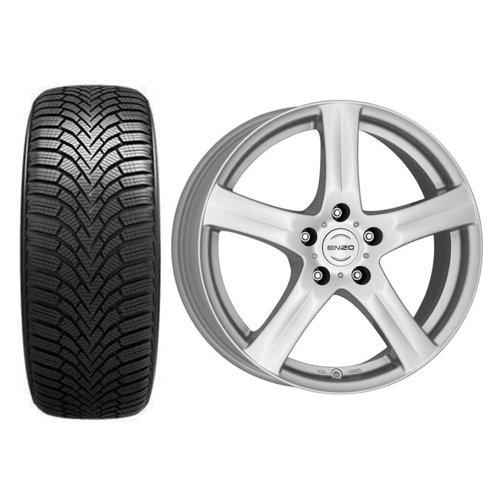 Roata completa Leon, Octavia, Golf, Jetta, Caddy janta aliaj Enzo G 6x15 + anvelopa iarna Sailun IceBlazer Alpine+ 195/65R15 91T