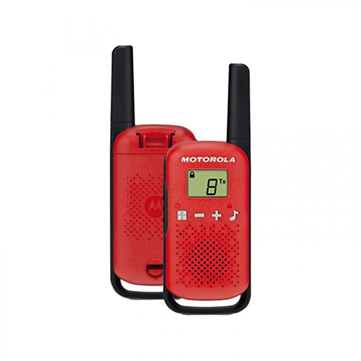 Hordozható rádióállomás Motorola TALKABOUT T42, Walkie-Talkie, PMR 446 MHz, piros, készlet 2 db