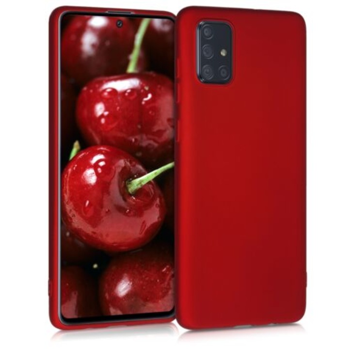 Кейс за Samsung Galaxy A71, силиконов, червен, 51213.36