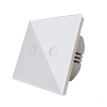 Intrerupator touch dublu, alb Intrerupator touch dublu, alb