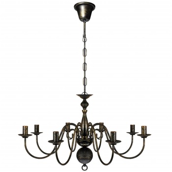 Candelabru in stil antic cu 8 becuri E14 vidaXL, Metal, 80 x 45 cm, Negru Candelabru in stil antic cu 8 becuri E14 vidaXL, Metal, 80 x 45 cm, Negru
