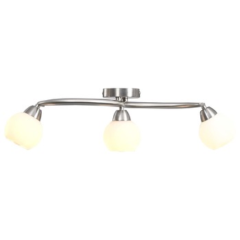 Lustra cu abajururi tip glob vidaXL, 3 becuri E14, Ceramica, 62 x 18,5 x 17 cm, Alb Lustra cu abajururi tip glob vidaXL, 3 becuri E14, Ceramica, 62 x 18,5 x 17 cm, Alb