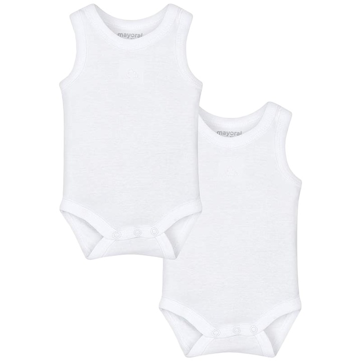 Set, Mayoral, body-uri, baieti, alb, Alb, 55 CM