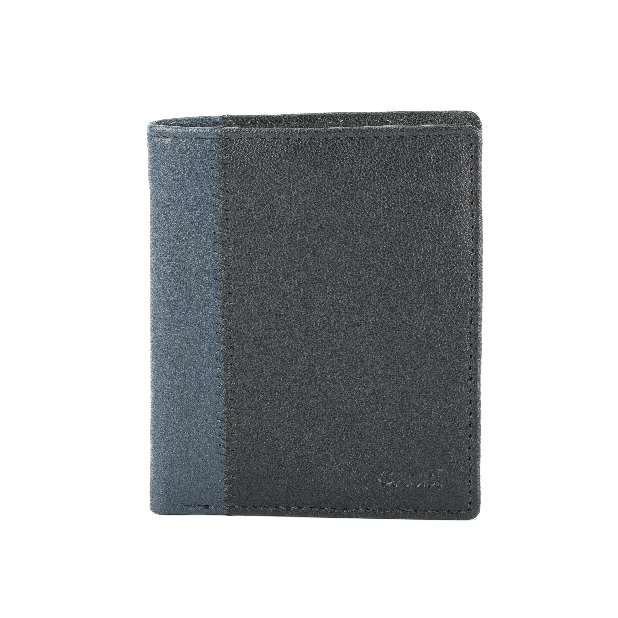 Portofel barbati, Gaudi, Model Luis V9AI-67884, Compartimente pentru carduri, Piele naturala, Negru cu albastru