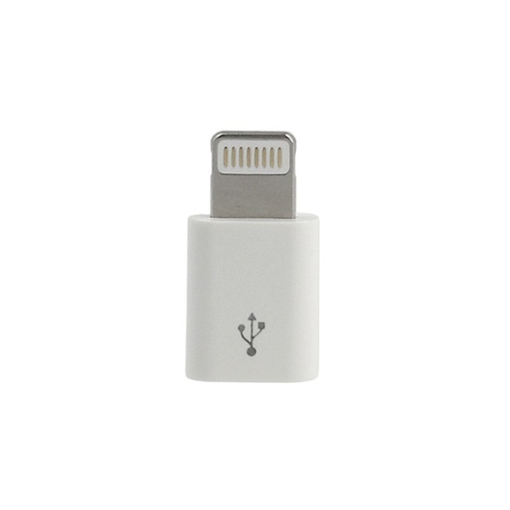 Adaptor convertor - Lightning-Micro USB, Toptel, Alb