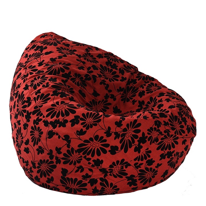 Пуф Pufrelax, круша, 320л., Nirvana Grande -Poppy, Перящ се калъф, Пълнеж от Полистиролни перли, Гама Premium