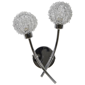 Aplica argintie din metal cu efect cromat lucios, 2 x G9, IP20, 40W Aplica argintie din metal cu efect cromat lucios, 2 x G9, IP20, 40W