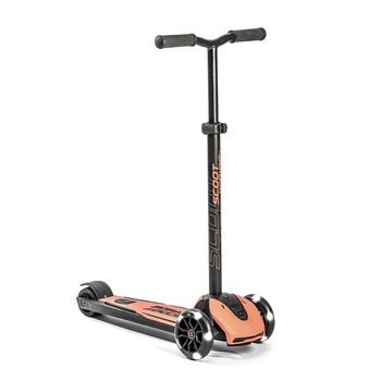 Trotineta pliabila pentru copii si adulti, roti luminoase Scoot & Ride, Highwaykick 5 Led Peach, 5 ani + Trotineta pliabila pentru copii si adulti, roti luminoase Scoot & Ride, Highwaykick 5 Led Peach, 5 ani +