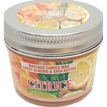 Lumanare pentru masaj Massage Candle Wax Sweet Almond & Shea Butter - Citrice 100 ml Lumanare pentru masaj Massage Candle Wax Sweet Almond & Shea Butter - Citrice 100 ml
