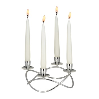 Suport rotund argintat cu 4 lumanari Suport rotund argintat cu 4 lumanari