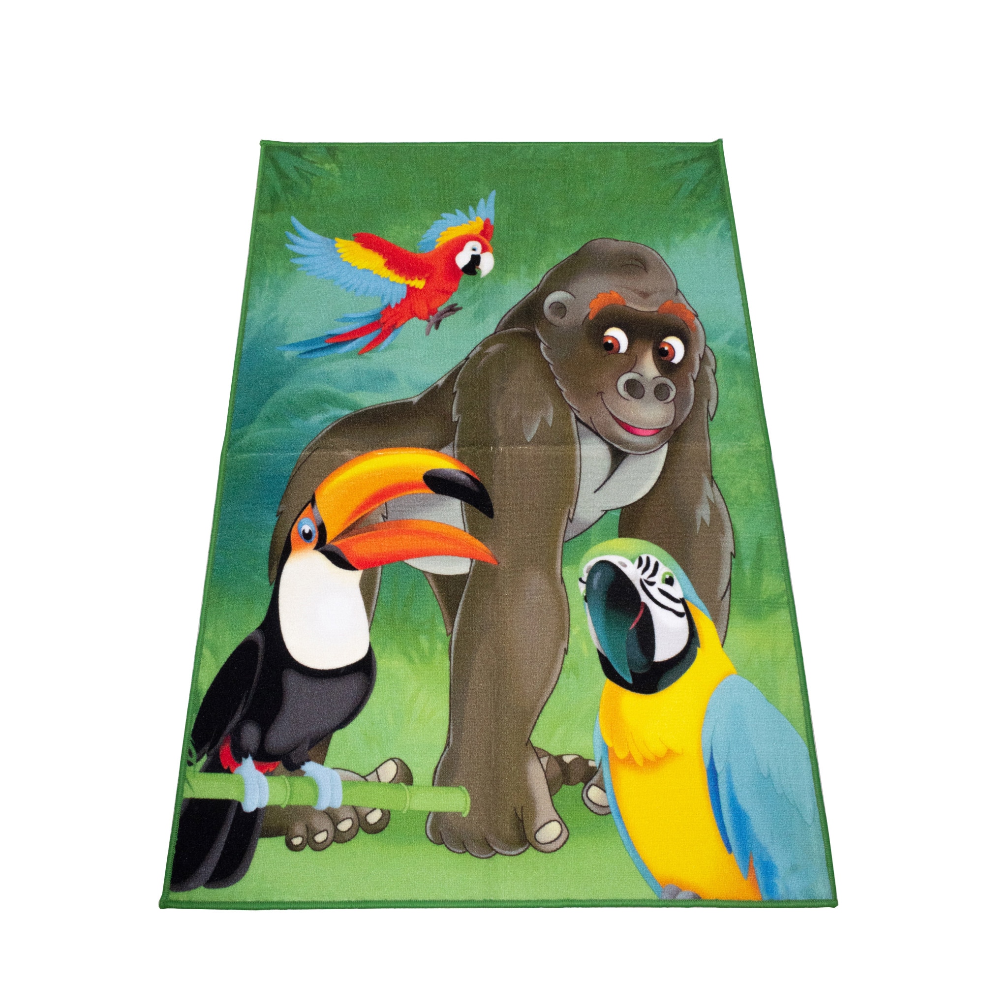 Covor copii Brill Gorilla, 130x190 cm, grosime  mm, tip printed,  poliester, lavabil, aspect lucios, antiderapant, 1000g, model gorila -  