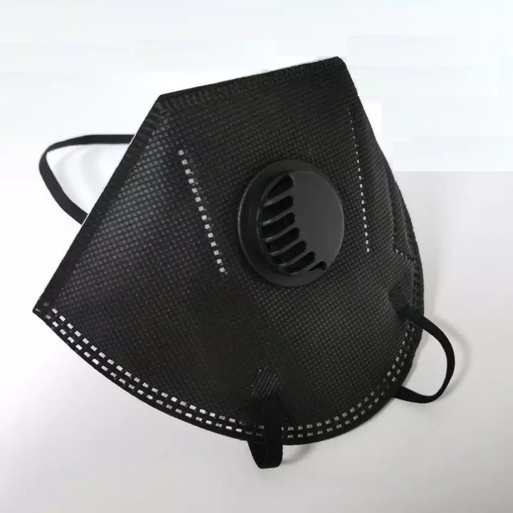 Предпазна маска TONY`S DECOR KN95 с клапа, черен
