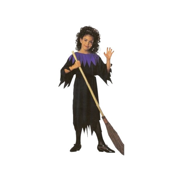 Costum Vrajitoare, rochie si curea, mov/negru, 5 - 7 ani