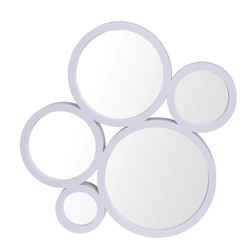 Oglinda din 5 piese lipite, rama plastic Alba, dimensiune 47x44x4 cm