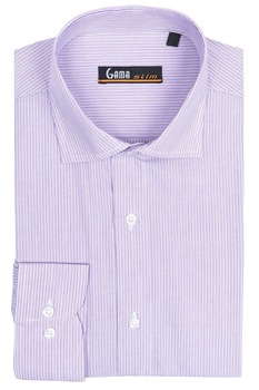 Camasa cu dungi mov deschis slim fit Camasa cu dungi mov deschis slim fit