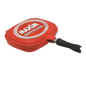 Tigaie dubla Multifunctionala profesionala cu capac cu Dimensiune de 28 cm, Echipat cu gratar, Acoperire generica multifunctionala, Acoperire cu 2 straturi, Rosu Tigaie dubla Multifunctionala profesionala cu capac cu Dimensiune de 28 cm, Echipat cu gratar, Acoperire generica multifunctionala, Acoperire cu 2 straturi, Rosu